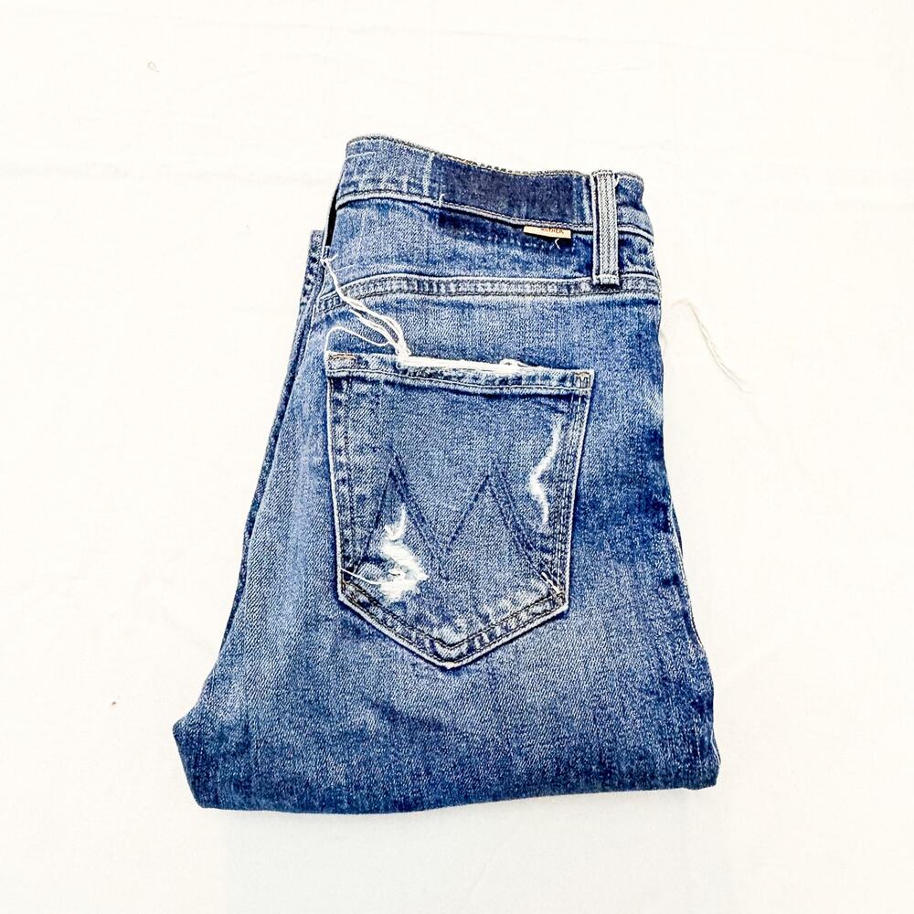 Mother The Tomcat Playing with Scissors Button Fly Ripped Denim Jeans Size 25